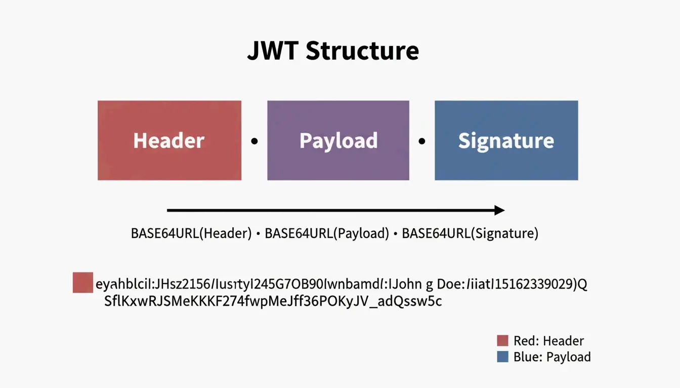 JWT 토큰의 단순화된 3부분 구조